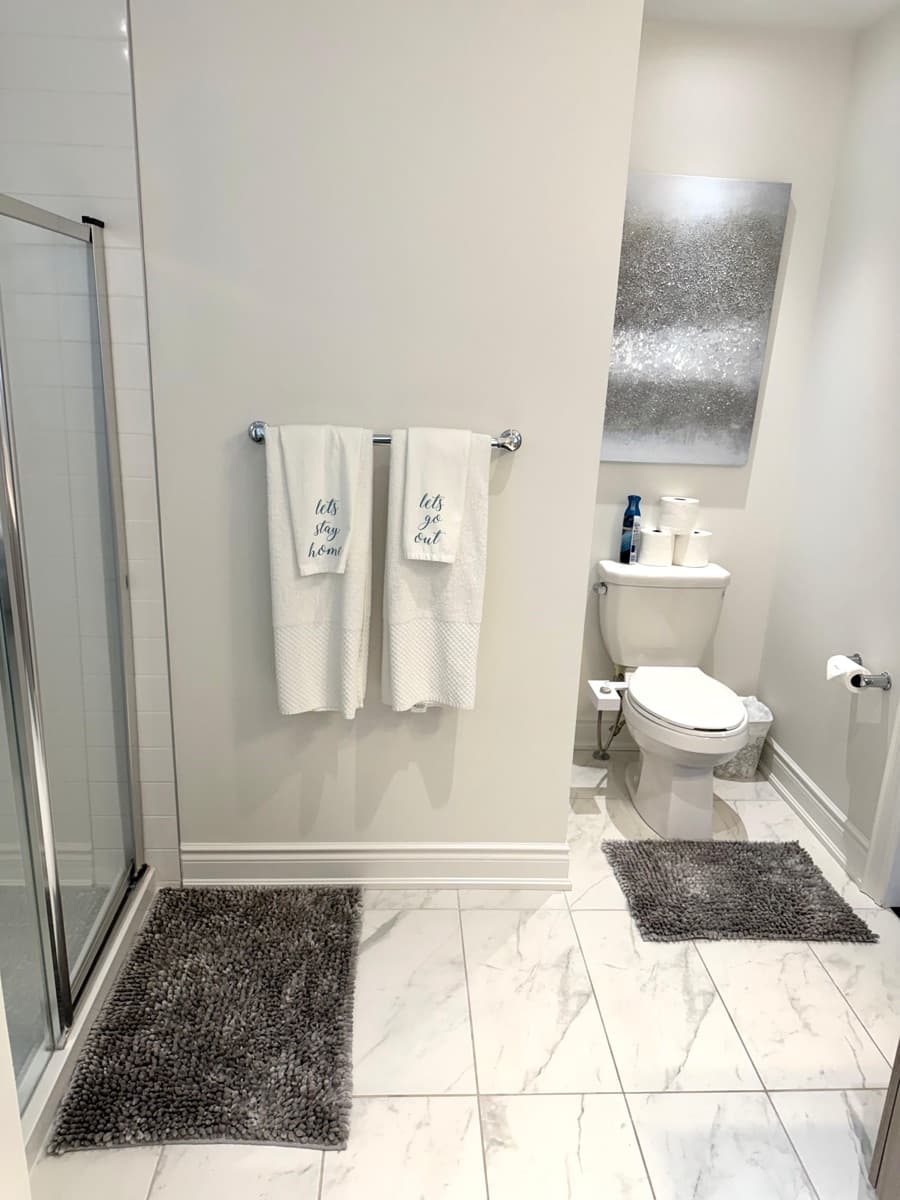 Marble bathroom after clean