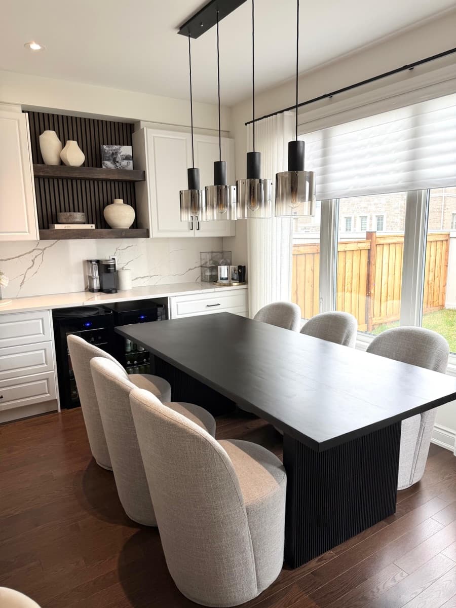 Modern dining room after clean